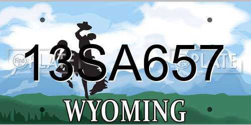 13SA657 Wyoming License Plate