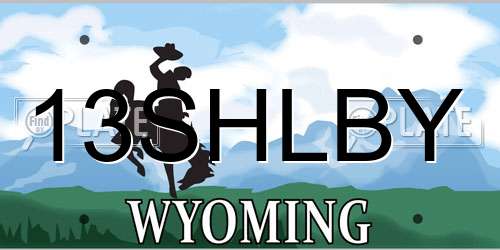 13SHLBY Wyoming License Plate