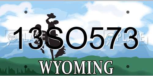 13SO573 Wyoming License Plate