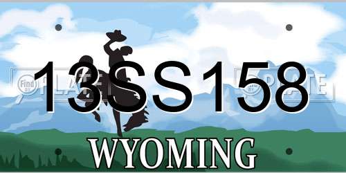 13SS158 Wyoming License Plate