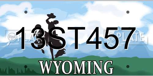 13ST457 Wyoming License Plate
