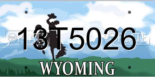 13T5026 Wyoming License Plate
