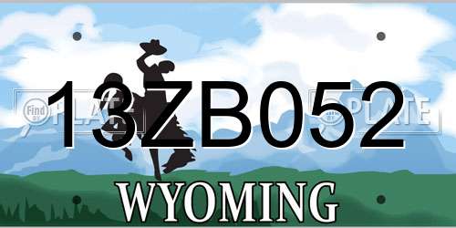 13ZB052 Wyoming License Plate
