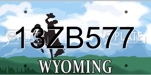 13ZB577 Wyoming License Plate