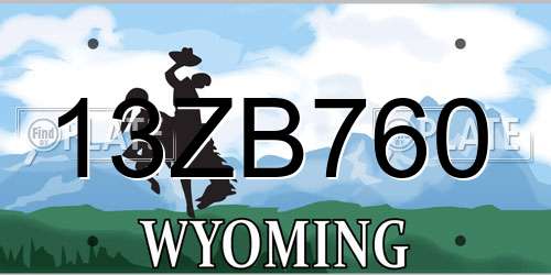 13ZB760 Wyoming License Plate