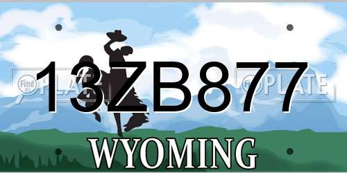 13ZB877 Wyoming License Plate