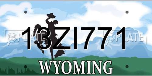 13ZI771 Wyoming License Plate