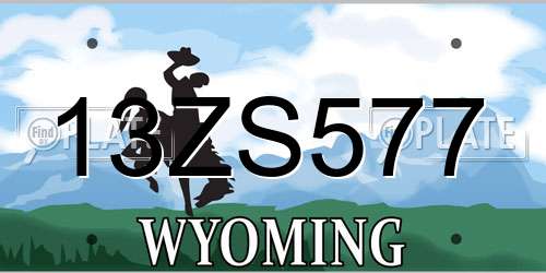 13ZS577 Wyoming License Plate