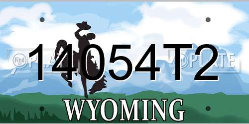 14054T2 Wyoming License Plate