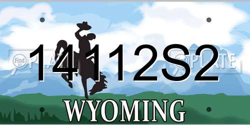 14112S2 Wyoming License Plate