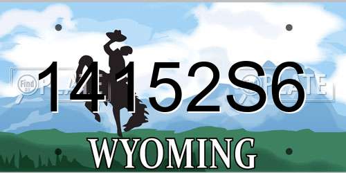 14152S6 Wyoming License Plate