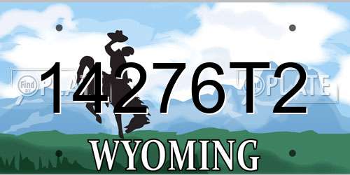 14276T2 Wyoming License Plate