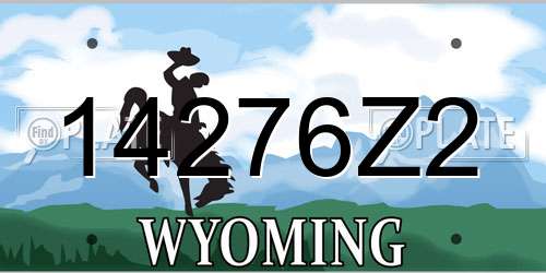 14276Z2 Wyoming License Plate