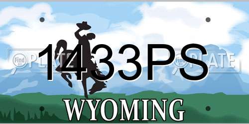 1433PS Wyoming License Plate