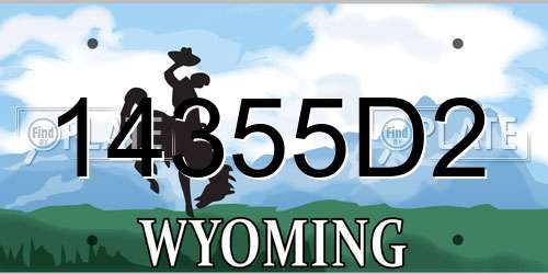 14355D2 Wyoming License Plate