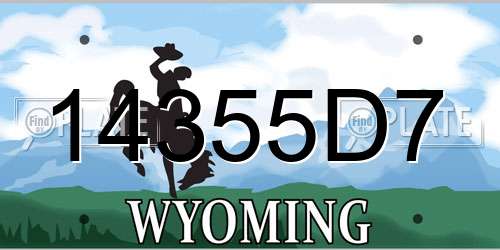 14355D7 Wyoming License Plate