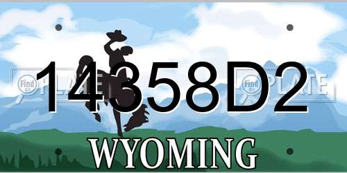 14358D2 Wyoming License Plate