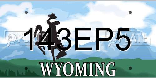 143EP5 Wyoming License Plate
