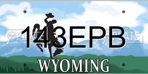 143EPB Wyoming License Plate