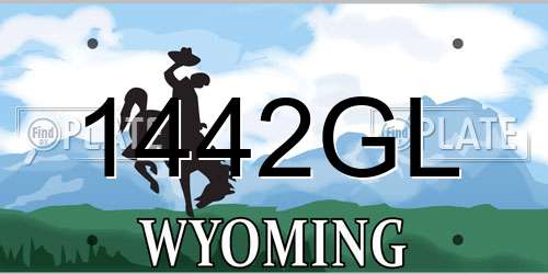 1442GL Wyoming License Plate