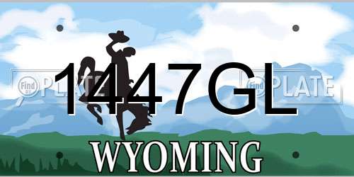 1447GL Wyoming License Plate