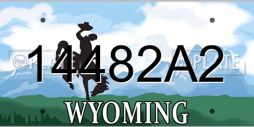 14482A2 Wyoming License Plate