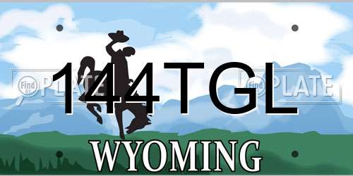 144TGL Wyoming License Plate