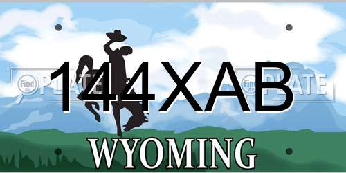 144XAB Wyoming License Plate