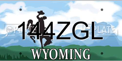 144ZGL Wyoming License Plate