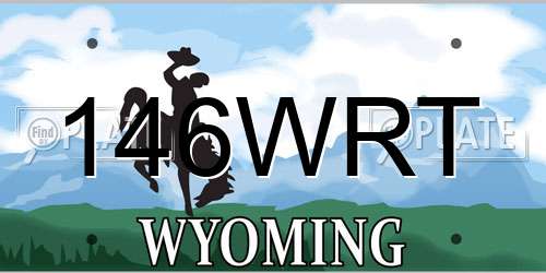146WRT Wyoming License Plate