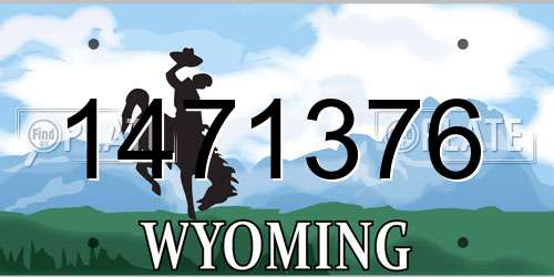 1471376 Wyoming License Plate