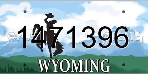 1471396 Wyoming License Plate