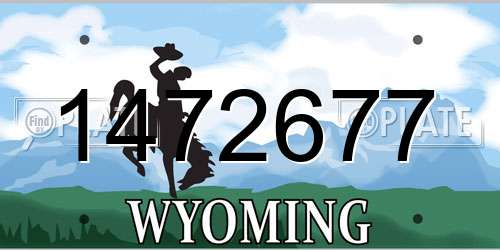 1472677 Wyoming License Plate