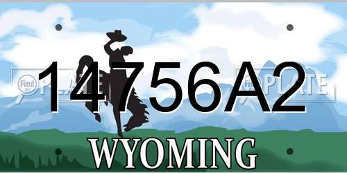 14756A2 Wyoming License Plate
