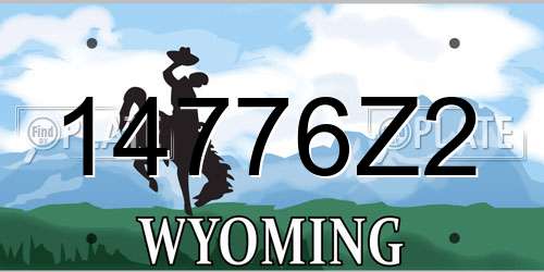 14776Z2 Wyoming License Plate