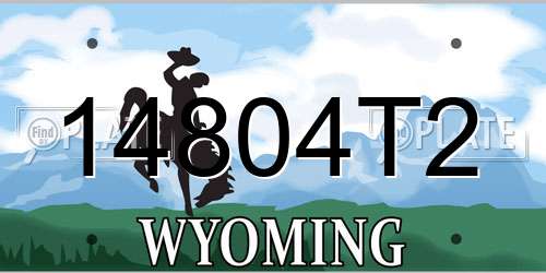 14804T2 Wyoming License Plate