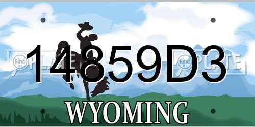 14859D3 Wyoming License Plate