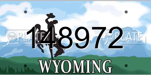 148972 Wyoming License Plate