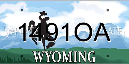 1491OA Wyoming License Plate