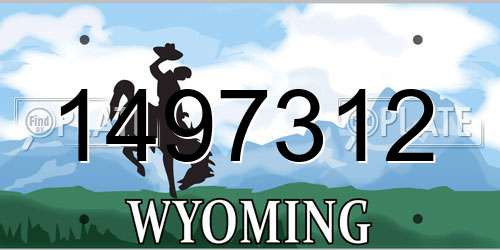 1497312 Wyoming License Plate