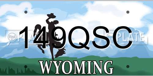 149QSC Wyoming License Plate