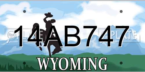 14AB747 Wyoming License Plate