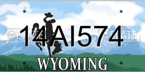 14AI574 Wyoming License Plate