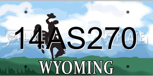 14AS270 Wyoming License Plate