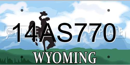 14AS770 Wyoming License Plate