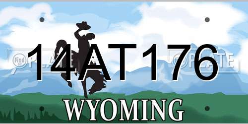 14AT176 Wyoming License Plate