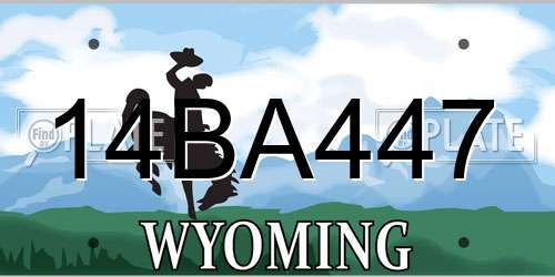 14BA447 Wyoming License Plate