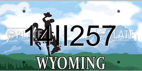14II257 Wyoming License Plate