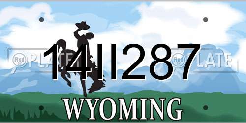 14II287 Wyoming License Plate