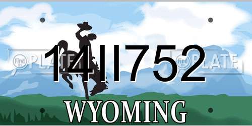 14II752 Wyoming License Plate